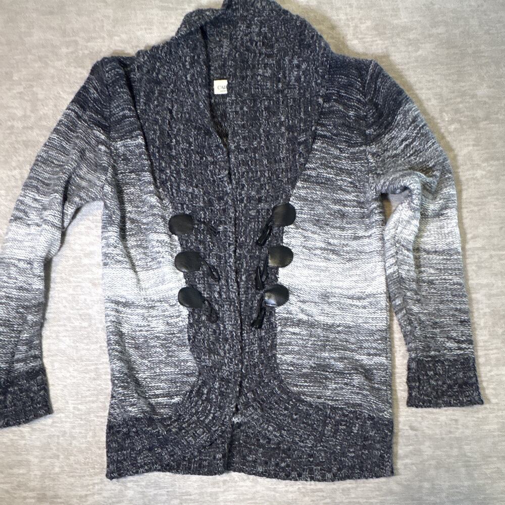 Cato Woman Gray Colorblock Knit Acrylic Toggle Shawl Collar Cardigan 18/20W
